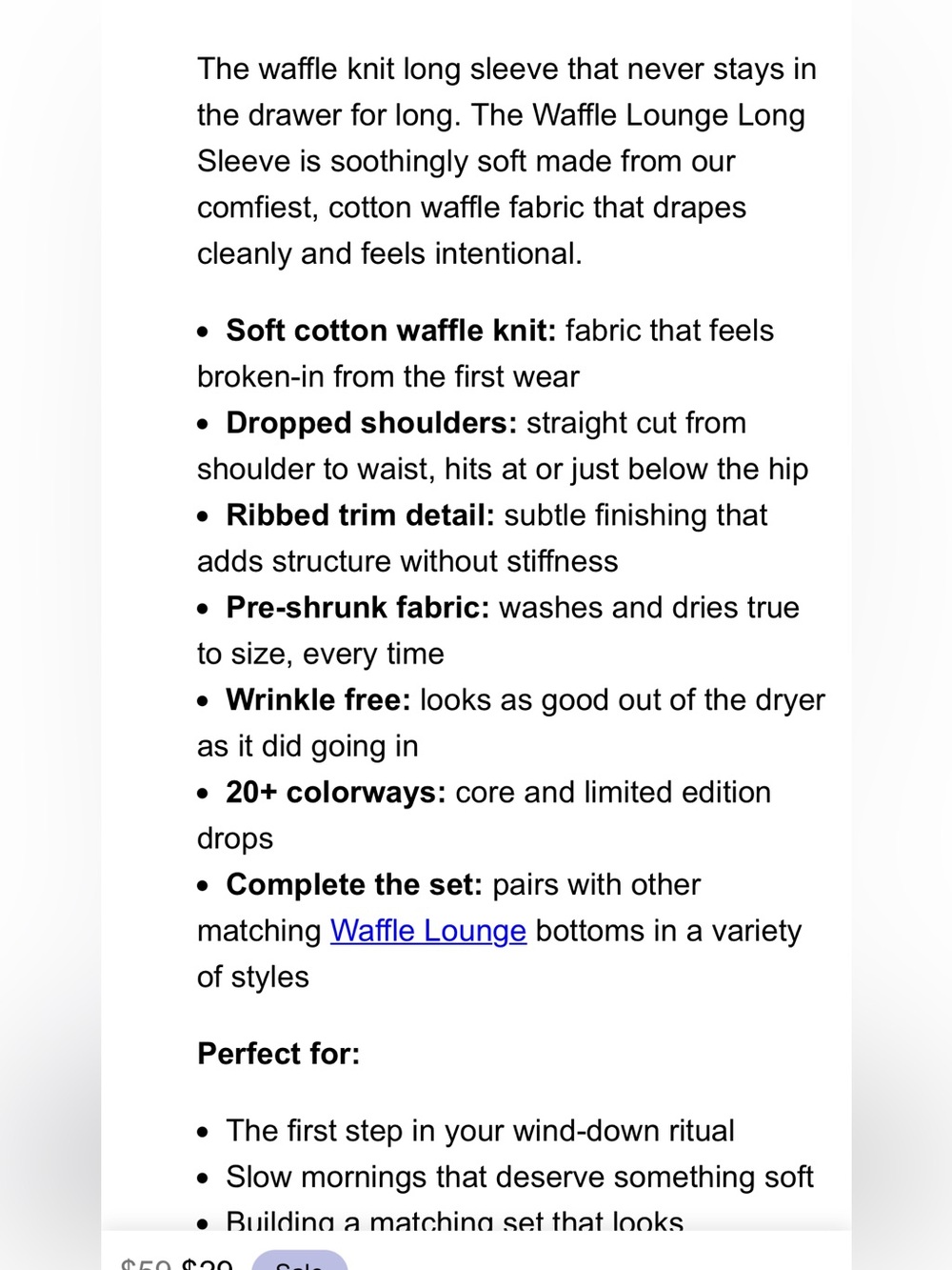 Comfrt waffle knit lounge set in limited edition Opal color. - Picture 15 of 15